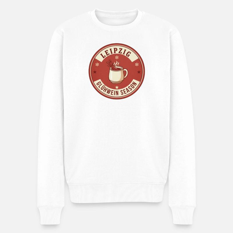 Leipzig Gluhwein Saison - Männer Premium Bio Pullover - Weiß