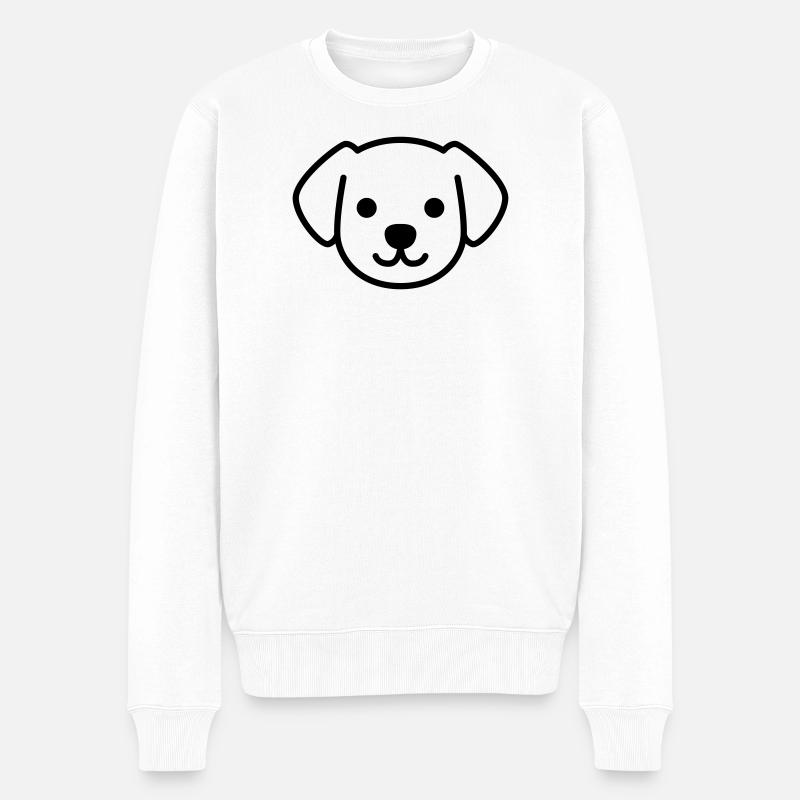 Hund Welpe Gesicht - Männer Premium Bio Pullover - Weiß