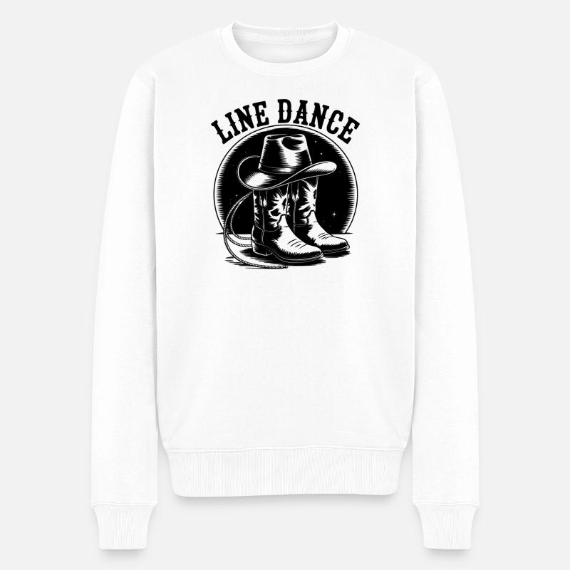 Linedance Kids Cowboy - Männer Premium Bio Pullover - Weiß