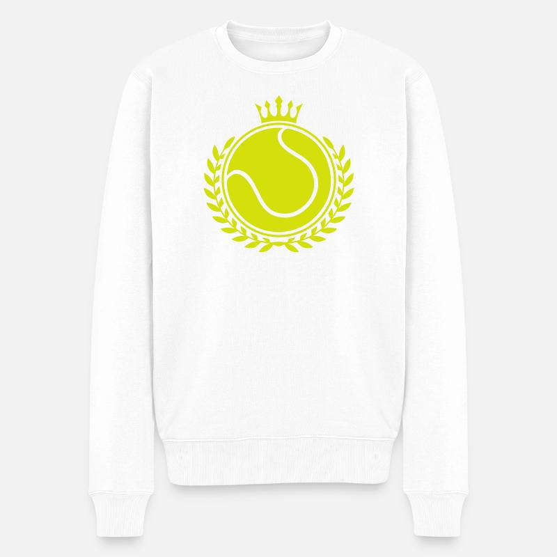 Tennis Symbol - Männer Premium Bio Pullover - Weiß