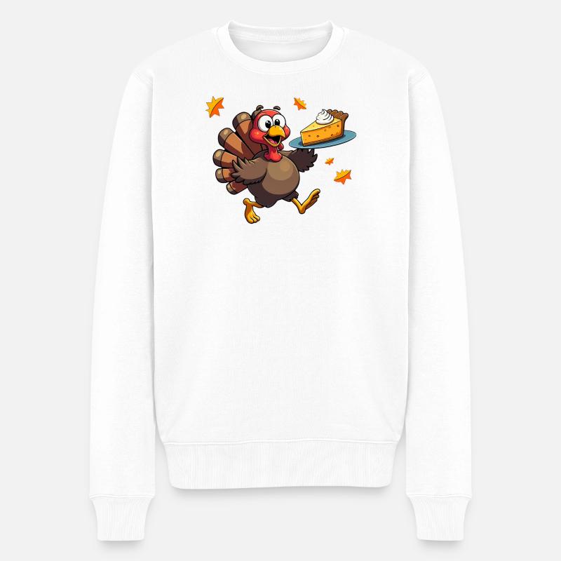 Thanksgiving Lustiger Thanksgiving Truthahn - Männer Premium Bio Pullover - Weiß