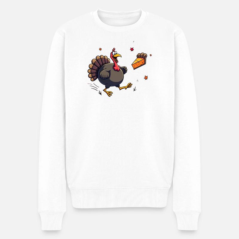 Thanksgiving Lustiger Thanksgiving Truthahn - Männer Premium Bio Pullover - Weiß