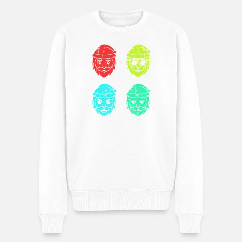 Weihnachtsmann Weihnachtsbaum Weihnachten - Männer Premium Bio Pullover - Weiß