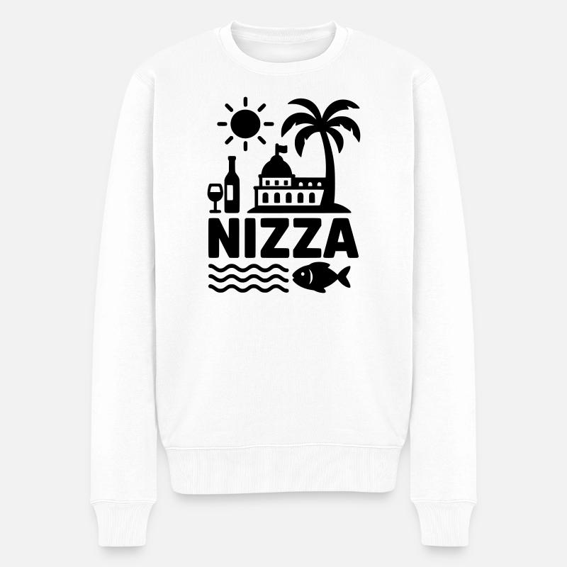 nizza  - Männer Premium Bio Pullover - Weiß