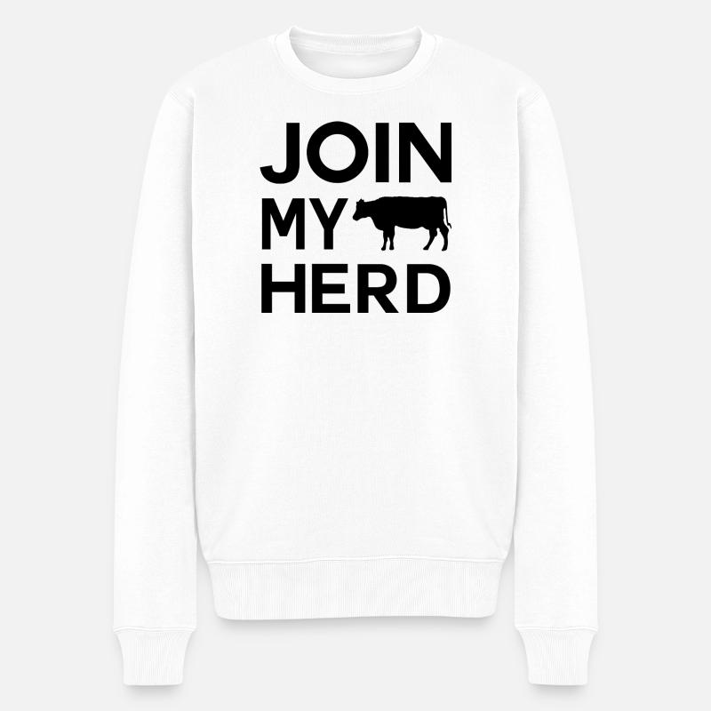Bauer Design Join My Herd  - Männer Premium Bio Pullover - Weiß