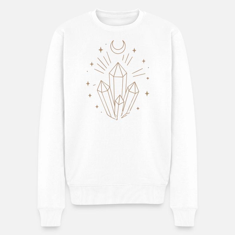 Art au trait en cristal mystique - Pull Premium bio Homme - blanc