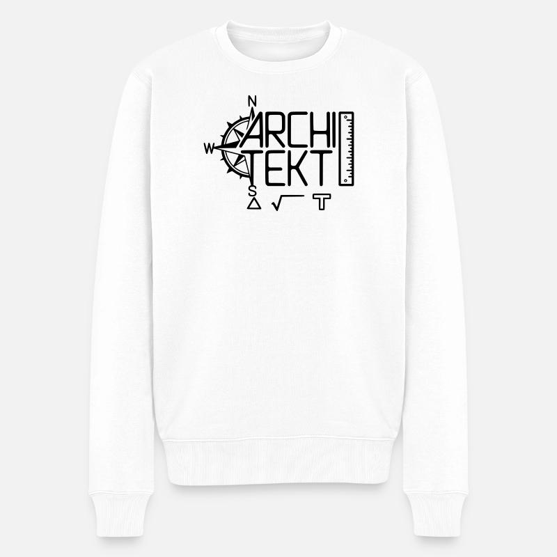 Conception architecte avec outil de dessin - Pull Premium bio Homme - blanc