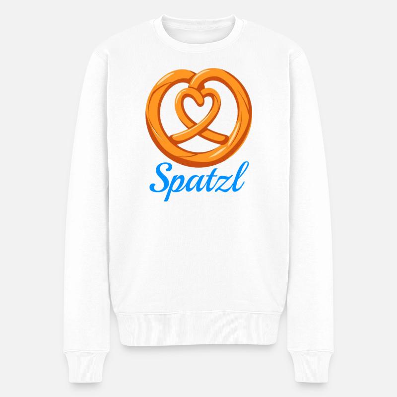 Spatzl Brezel - Männer Premium Bio Pullover - Weiß