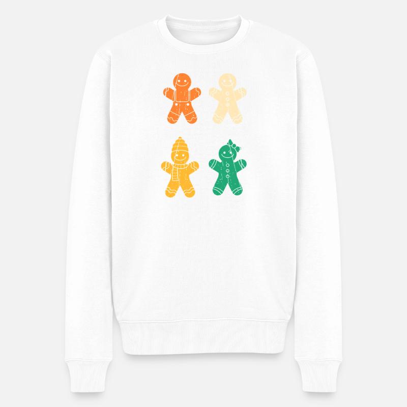 Weihnachtsmann Lebkuchen Weihnachten - Männer Premium Bio Pullover - Weiß