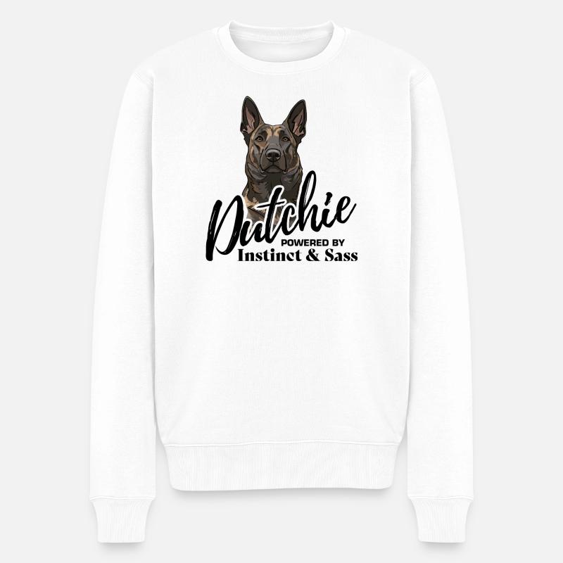 Dutch Shepherd – Dutchie - Männer Premium Bio Pullover - Weiß