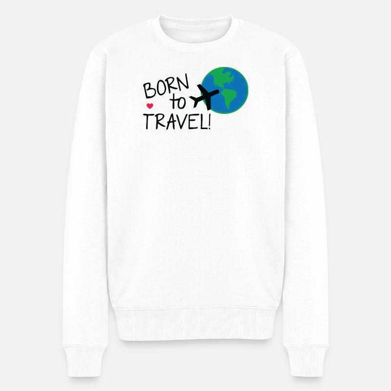 Né pour voyager dans le monde - Pull Premium bio Homme - blanc