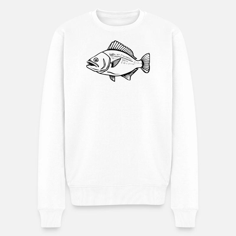 Fish Angler T-shirt Cadeau Angler - Pull Premium bio Homme - blanc