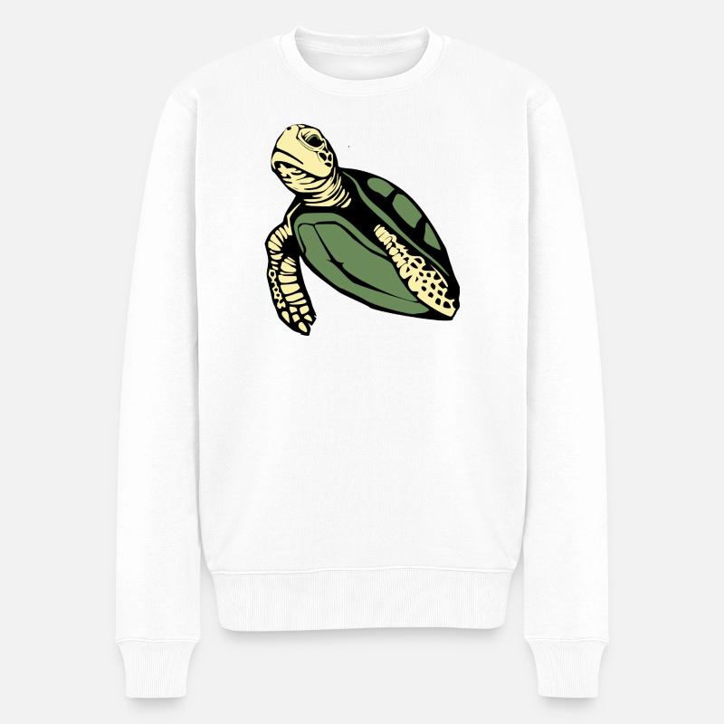 Tortue Tortues - Pull Premium bio Homme - blanc