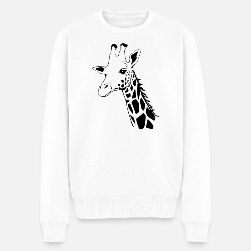 Giraffe Geschenk Weihnachten - Männer Premium Bio Pullover - Weiß