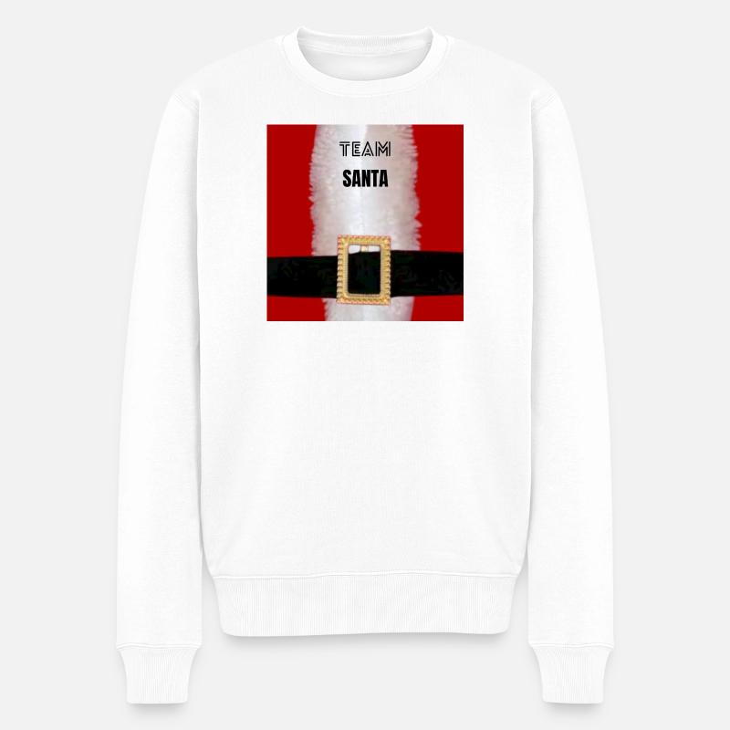 Motif de ceinture de l’équipe Père Noël - Pull Premium bio Homme - blanc