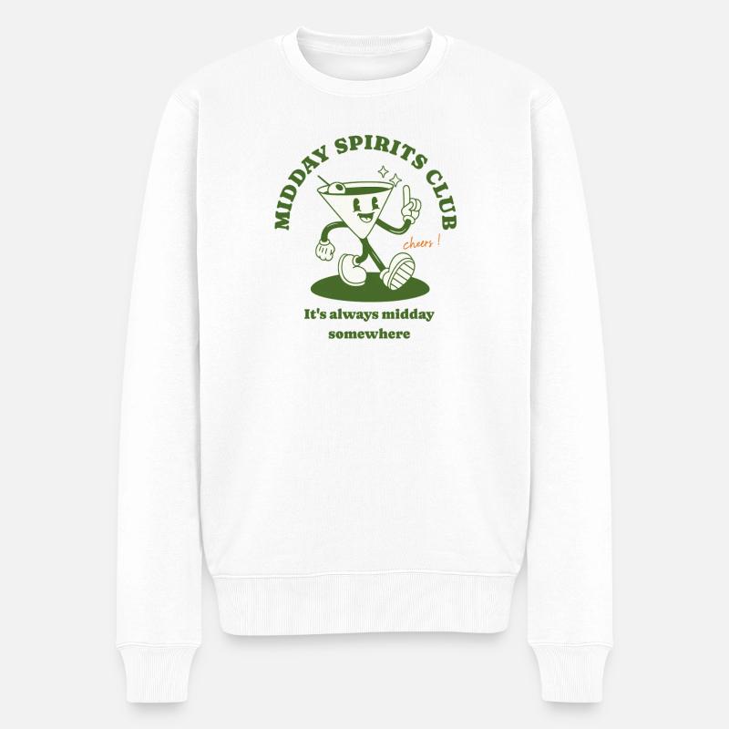 Midday Spirits Club - Männer Premium Bio Pullover - Weiß
