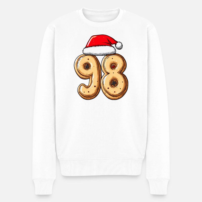 98 Biscuit Noël - Pull Premium bio Homme - blanc