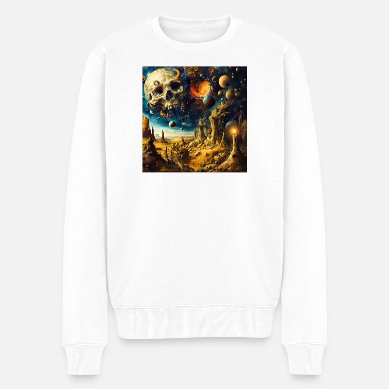 Kosmische Skelettlandschaft - Männer Premium Bio Pullover - Weiß
