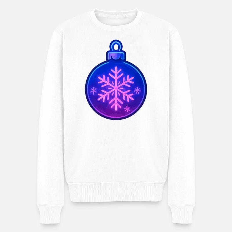 Weihnachtskugel Ornament - Männer Premium Bio Pullover - Weiß