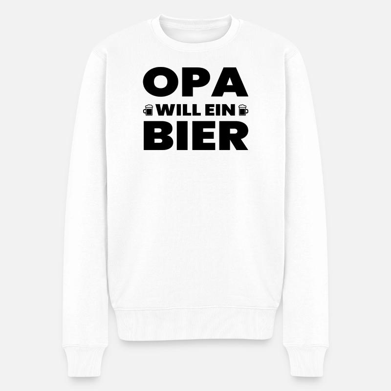 Bier - Männer Premium Bio Pullover - Weiß