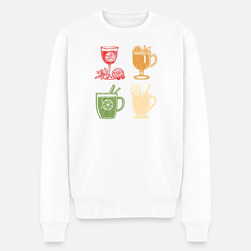 Weihnachtsmann Glühwein Weihnachten - Männer Premium Bio Pullover - Weiß