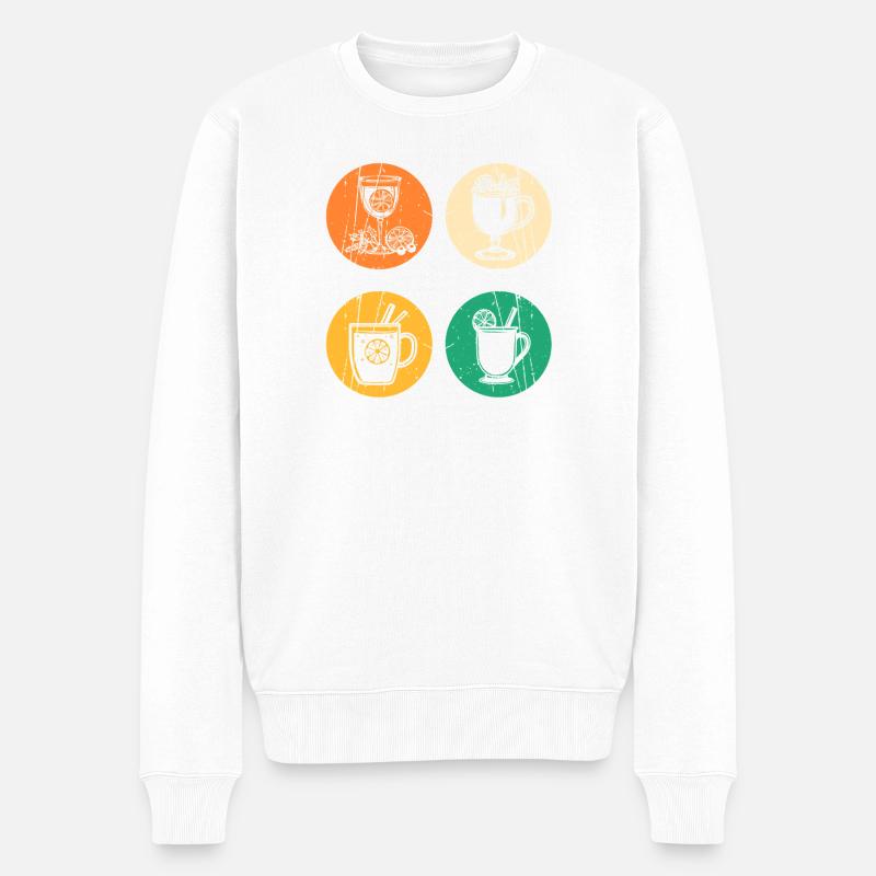 Weihnachtsmann Glühwein Weihnachten - Männer Premium Bio Pullover - Weiß