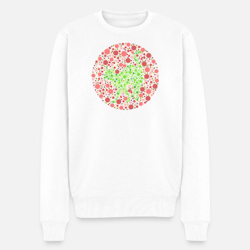 Farbtest Katze - Männer Premium Bio Pullover - Weiß