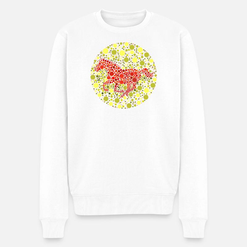 Pferde Motiv Farbtest - Männer Premium Bio Pullover - Weiß