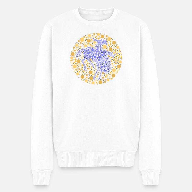 Reiter Rodeo Farbtest - Männer Premium Bio Pullover - Weiß