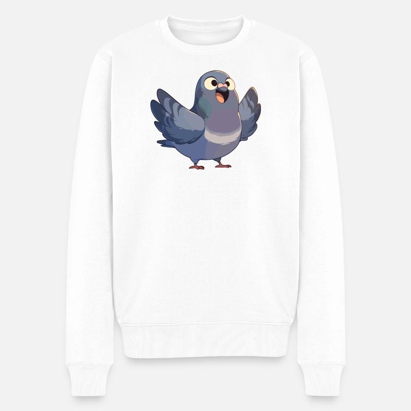 Tauben Taube - Männer Premium Bio Pullover - Weiß
