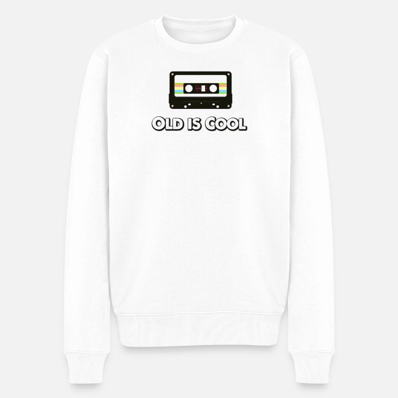 Old Is Cool – T-shirt cassette rétro - Pull Premium bio Homme - blanc