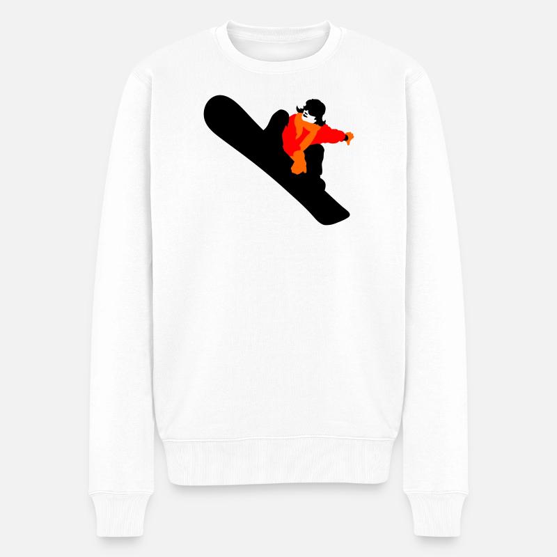 Snowboard - Männer Premium Bio Pullover - Weiß