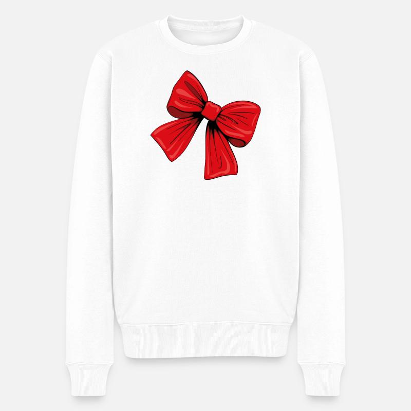 Ruban rouge - Pull Premium bio Homme - blanc