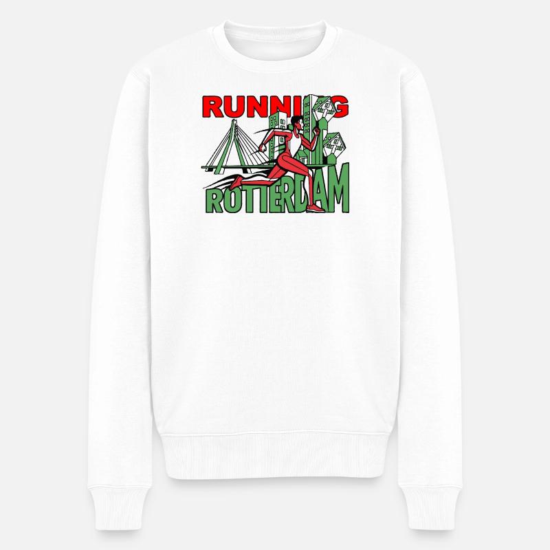 Course à Rotterdam City Run - Pull Premium bio Homme - blanc
