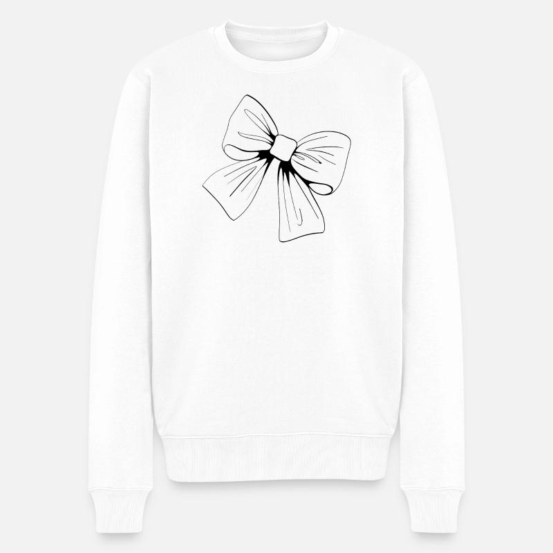 Schleife - Männer Premium Bio Pullover - Weiß