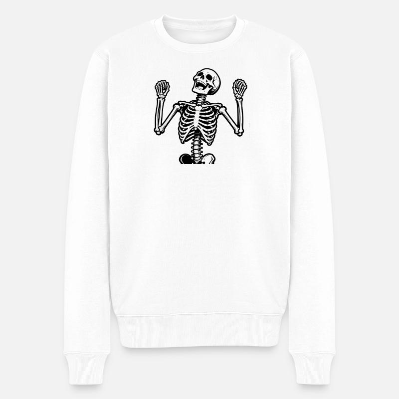 squelette - Pull Premium bio Homme - blanc