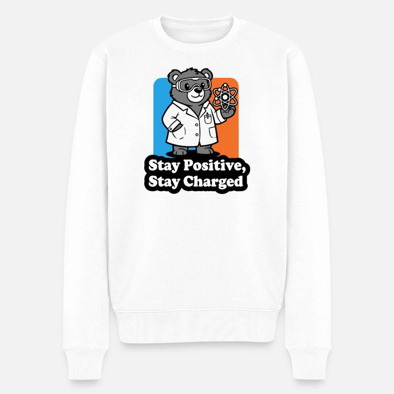 Bären-Wissenschaftler mit Atomzeichen - Männer Premium Bio Pullover - Weiß