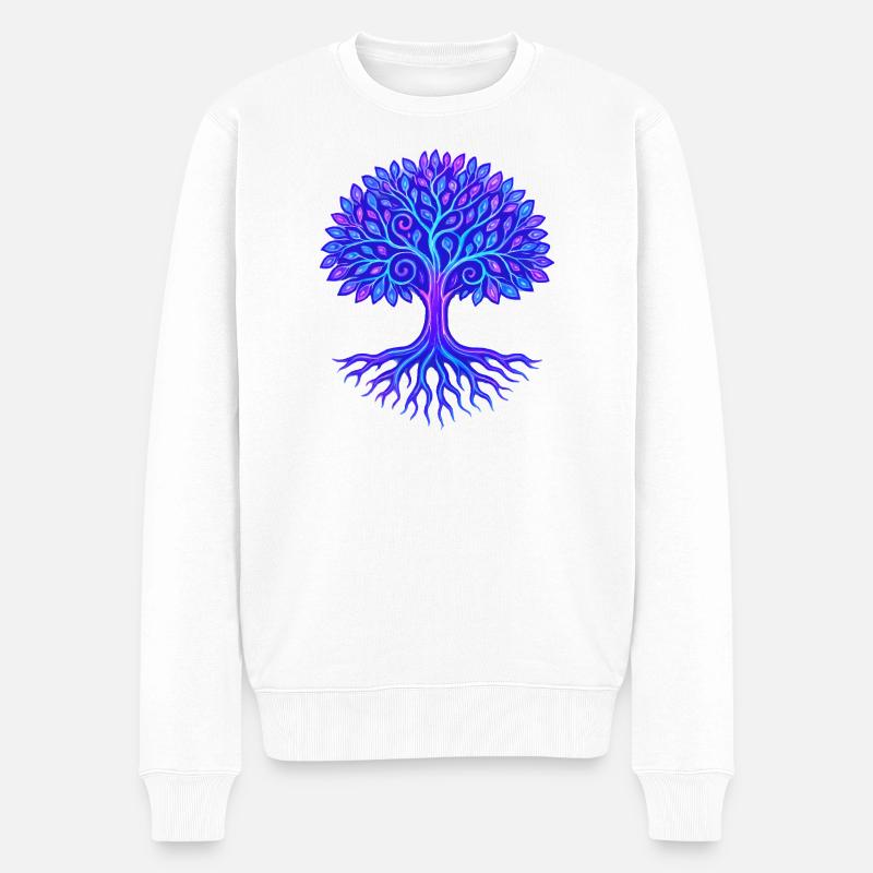 Baum des Lebens - Männer Premium Bio Pullover - Weiß