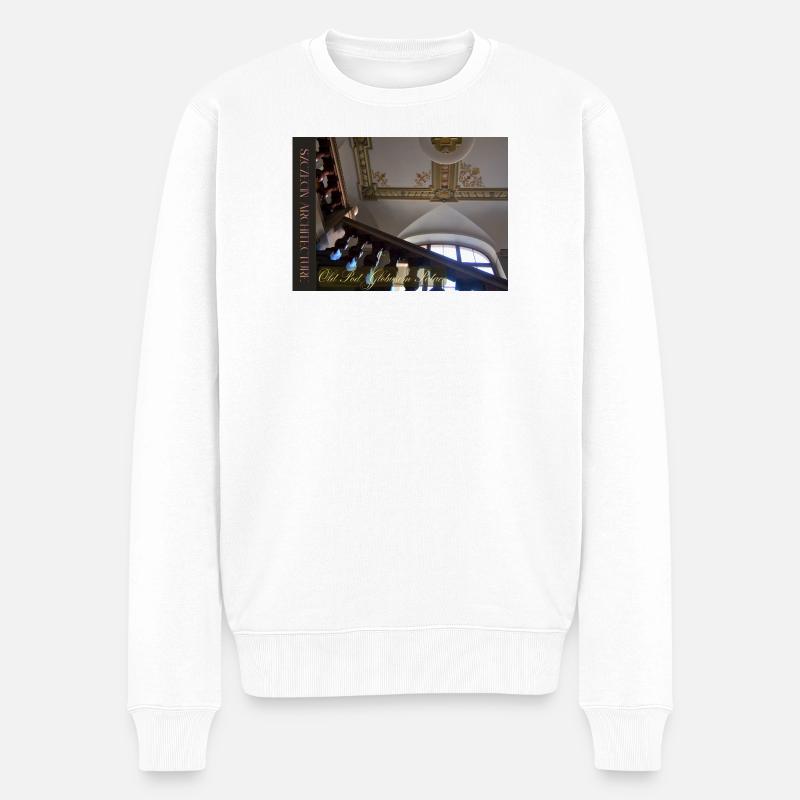 Bâtiment historique – Architecture de Szczecin - Pull Premium bio Homme - blanc