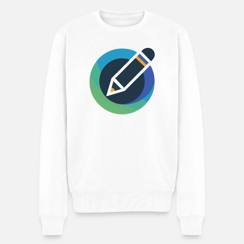 Emblème de crayon cercle abstrait - Pull Premium bio Homme - blanc
