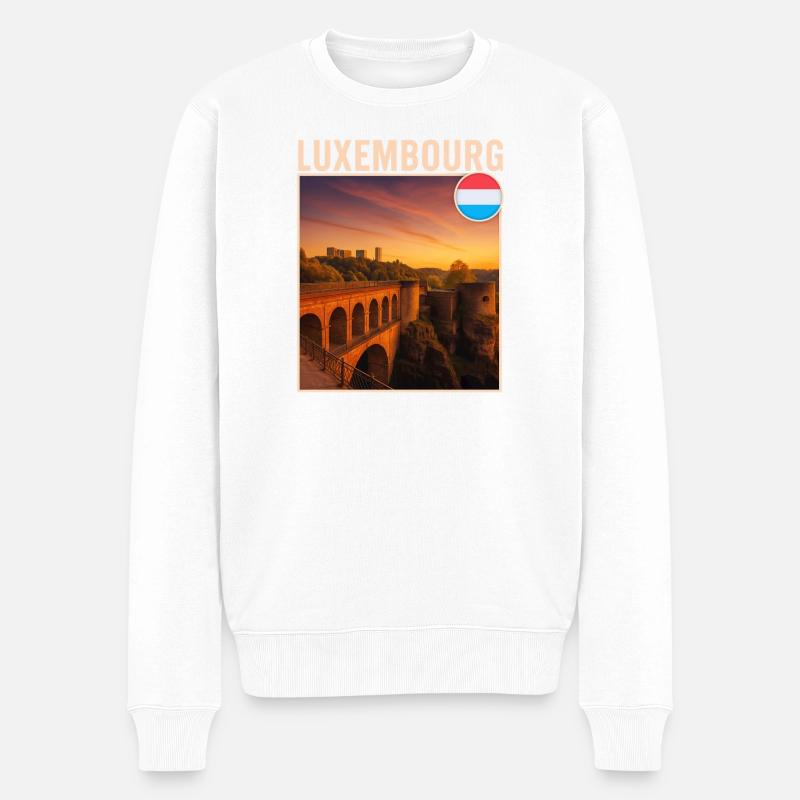 Luxemburg - Männer Premium Bio Pullover - Weiß