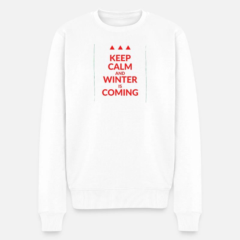 Reste calme W est C - Pull Premium bio Homme - blanc