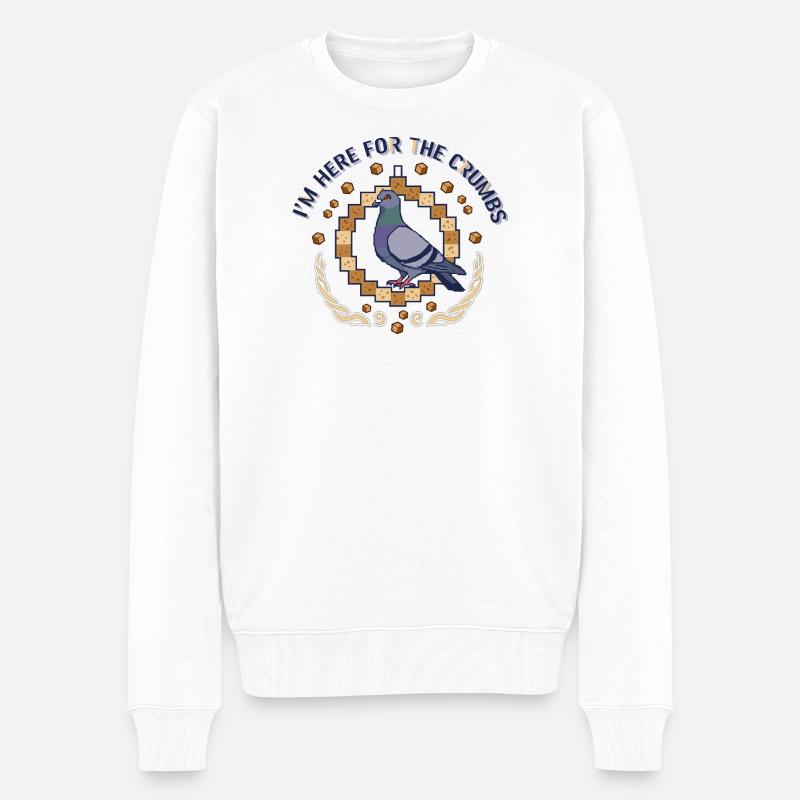 Chasseur de biscuits Pigeon Pixel - Pull Premium bio Homme - blanc