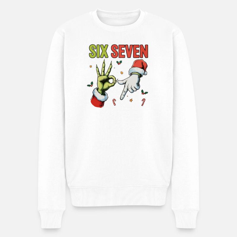 Six Seven Bruh Santa - Männer Premium Bio Pullover - Weiß