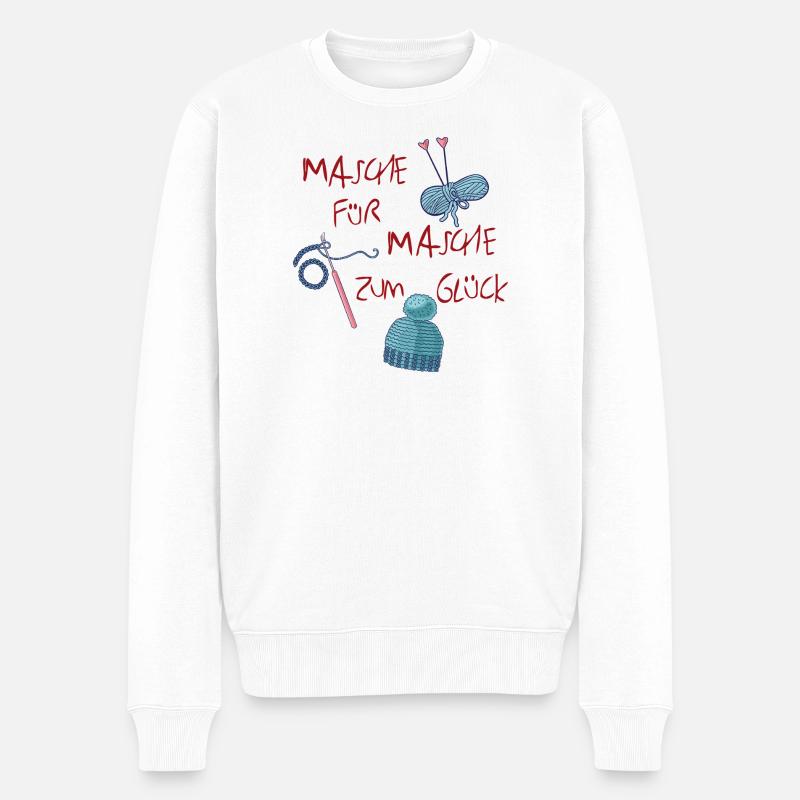 Point par point vers le bonheur - Pull Premium bio Homme - blanc