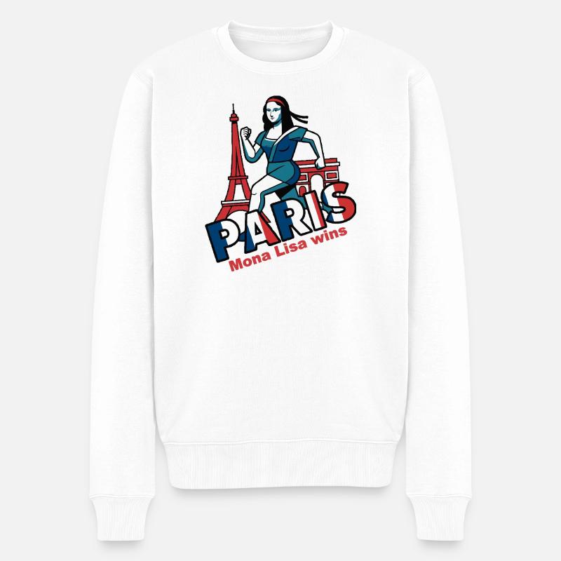 Mona Lisa Paris - Männer Premium Bio Pullover - Weiß