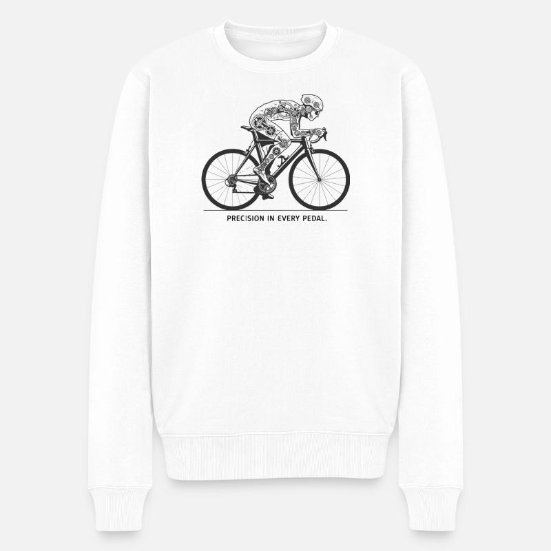 Geargebundener Skeleton-Radfahrer - Männer Premium Bio Pullover - Weiß