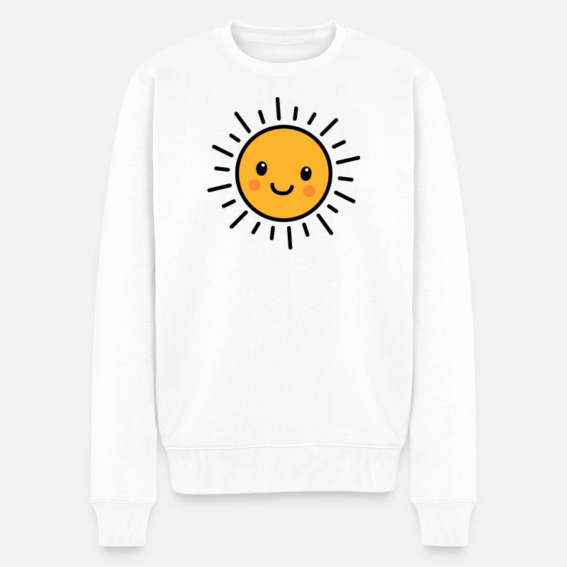 Kawaii Sonne - Männer Premium Bio Pullover - Weiß