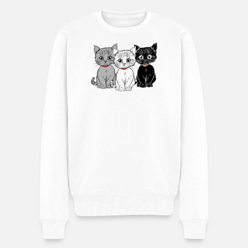 Trois chatons - Pull Premium bio Homme - blanc