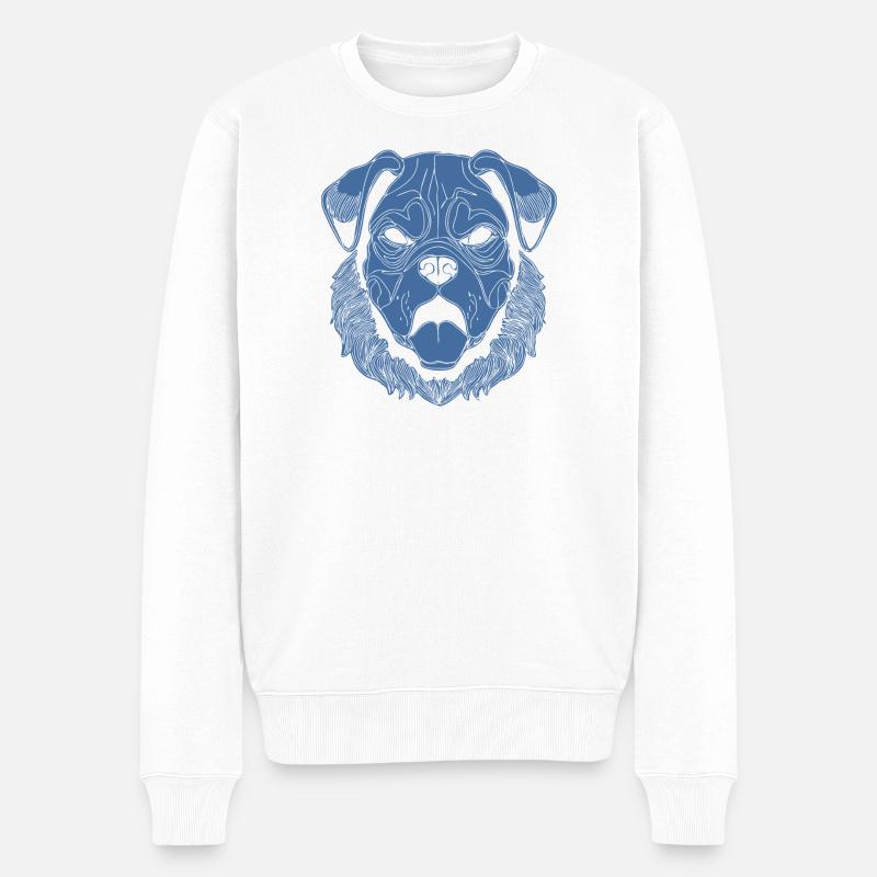 Hund - Männer Premium Bio Pullover - Weiß
